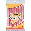 Bic Round Stic Ballpoint Pens Red
