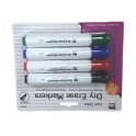 DRY ERASE MARKERS BARREL STYLE 4PK