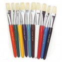 Flat Wooden Handle Brushes 10/set