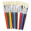 Flat Wooden Handle Brushes 10/set