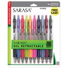 SARASA 10PK ASSTD GEL RETRACTABLE