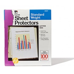 Sheet Protectors Clear Box Of 100