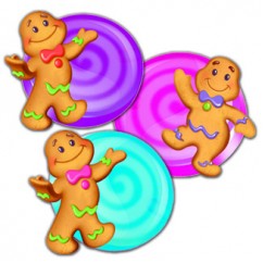 CANDY LAND ASSORTED PAPER CUT OUTS