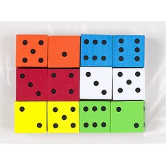 16mm Foam Dice 12pk Assorted Color