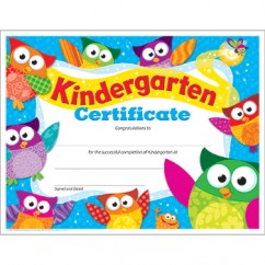 Kindergarten Certificate Owl Stars
