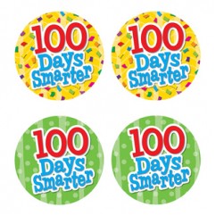100 DAYS SMARTER WEAR EM BADGES