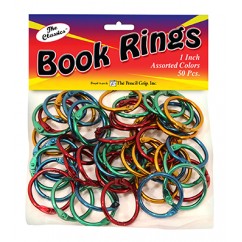 Book Rings Assorted Colors 50pk