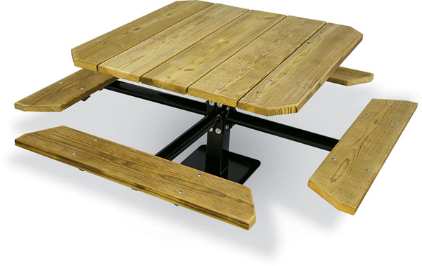 Square Wood Picnic Table BYO Playground
