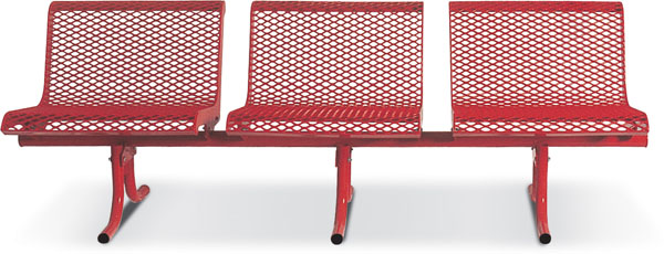 3 Seat Straight Bench - Red BYO Playground