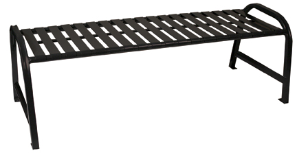 Backless Slatted Metal Bench with Straight Arms BYO Playground