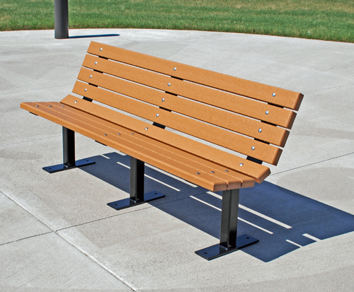 Cedar Recycled Park Bench - Close Up BYO Playground