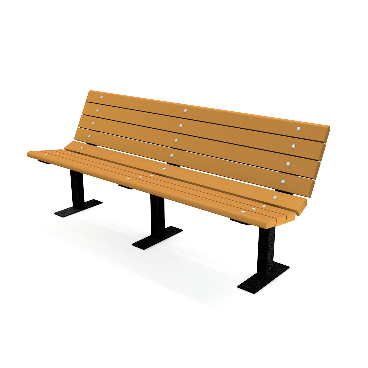 Contoured Recycled Park Bench | Available in 4, 6, or 8 ft lengths