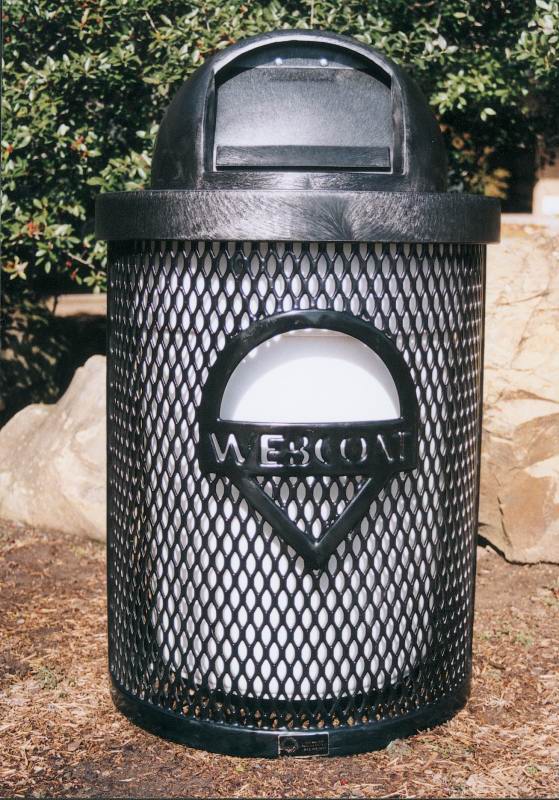 32-Gallon Square Expanded Metal Trash Can with Liner & Lid