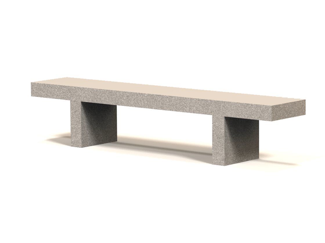 7' Backless Concrete Park Bench | Concrete Park Benches