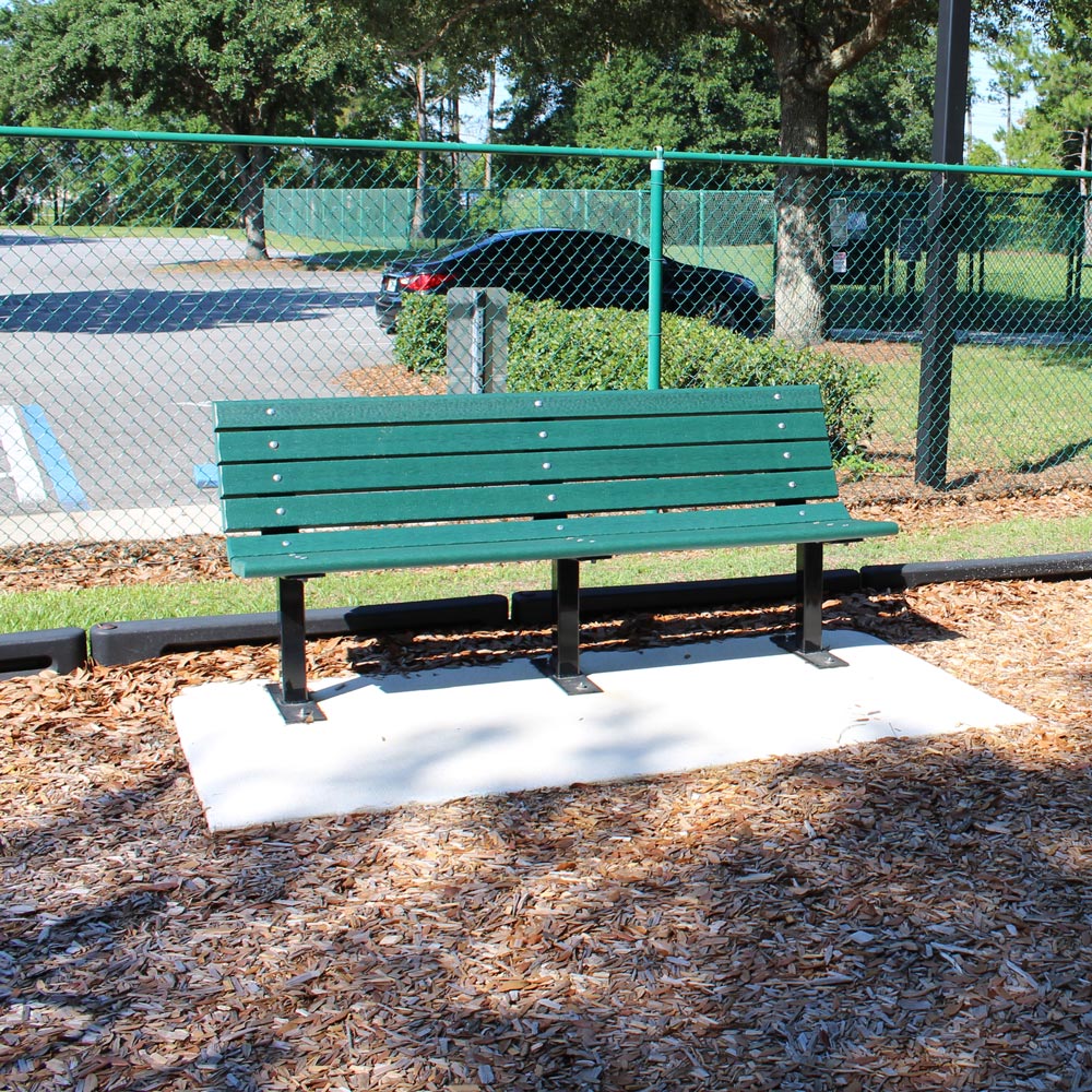 Contoured Recycled Park Bench Available in 4, 6, or 8 ft lengths