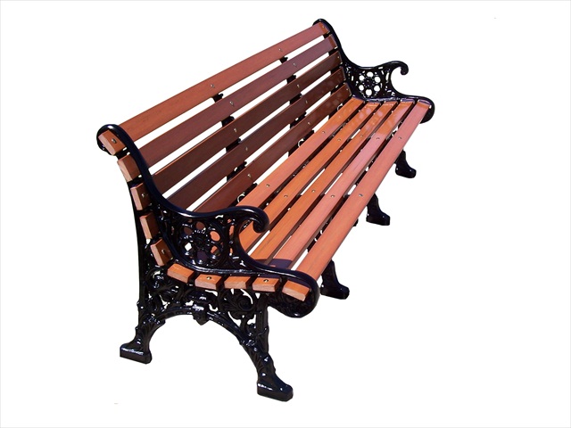 Cast Aluminum & Oak Park Benches Aluminum Park Benches