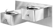 Dual Level, Wall Mounted Drinking Fountain-Stainless Wall Mount Fountain