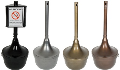 Steel Cigarette Receptacle, Pole Style Cigarette Receptacle
