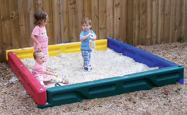 Colorful Plastic Sandbox - 6ft x 6ft BYO Playground