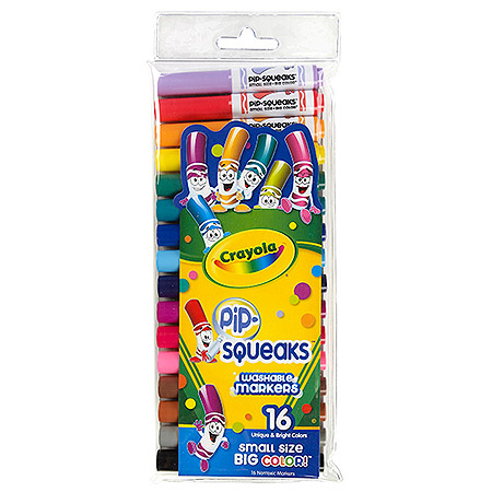 CRAYOLA PIP-SQUEAKS 8 WASHABLE MARKERS SMALL SIZE BIG COLOR NEW