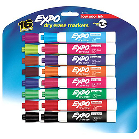 Expo Low Odor Dry Erase Markers - 16 Color Set