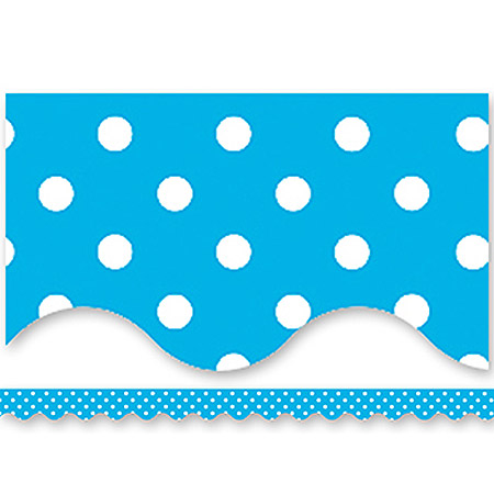 Double-Sided Solid & Polka Dot Bulletin Board Borders - Red