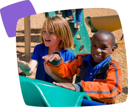 kids playing on playground drums