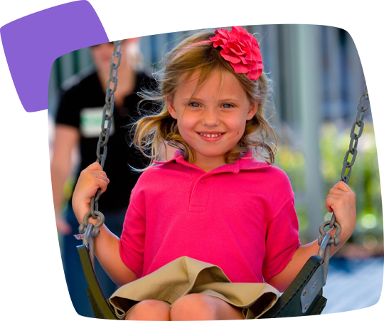 young girl on a swing